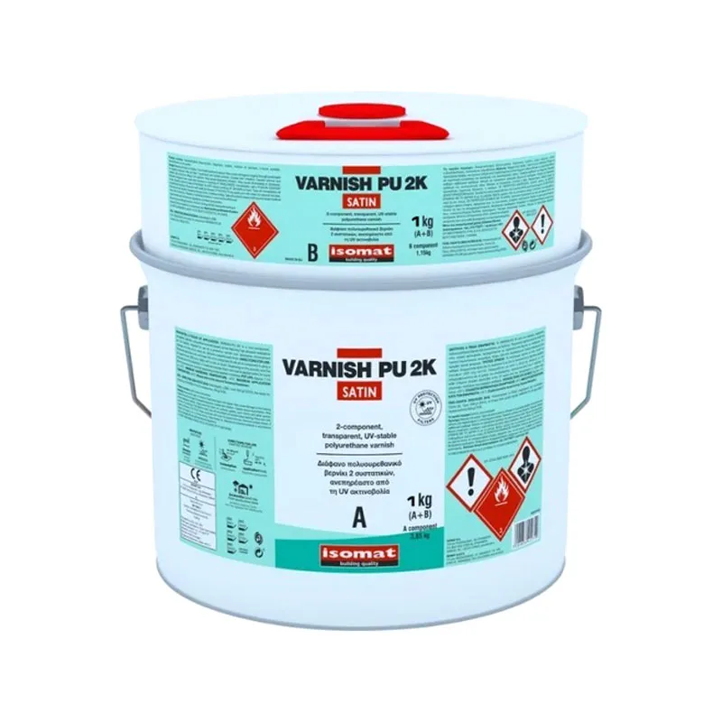 ISOMAT Безцветен двукомпонентен полиуретанов лак сатен VARNISH PU 2K Satin 1kg 22767001